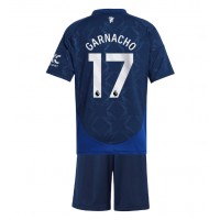 Maglie da calcio Manchester United Alejandro Garnacho #17 Seconda Maglia Bambino 2024-25 Manica Corta (+ Pantaloni corti)